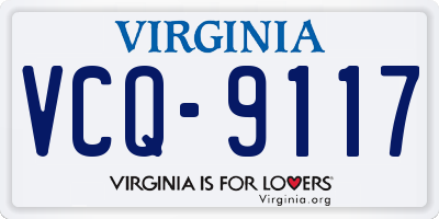 VA license plate VCQ9117