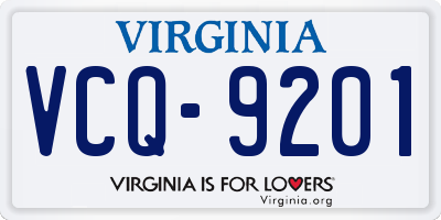 VA license plate VCQ9201