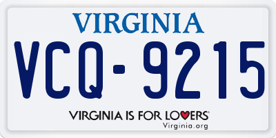VA license plate VCQ9215