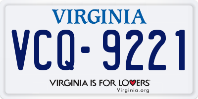 VA license plate VCQ9221