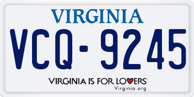 VA license plate VCQ9245