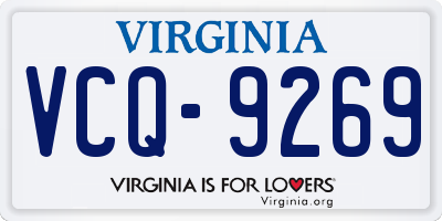 VA license plate VCQ9269
