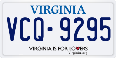 VA license plate VCQ9295