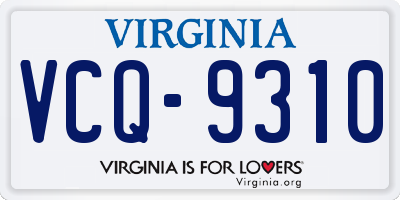 VA license plate VCQ9310