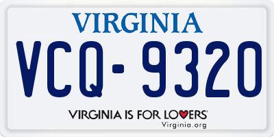 VA license plate VCQ9320