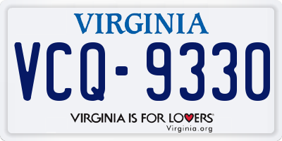 VA license plate VCQ9330