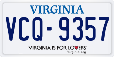 VA license plate VCQ9357