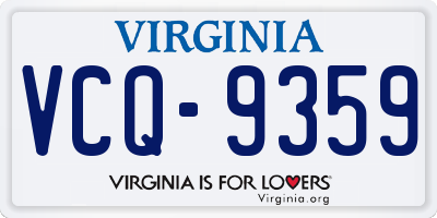 VA license plate VCQ9359