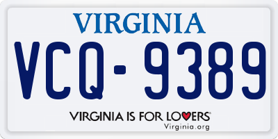 VA license plate VCQ9389