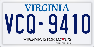 VA license plate VCQ9410