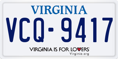 VA license plate VCQ9417