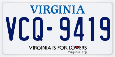 VA license plate VCQ9419