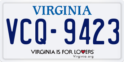 VA license plate VCQ9423