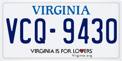 VA license plate VCQ9430