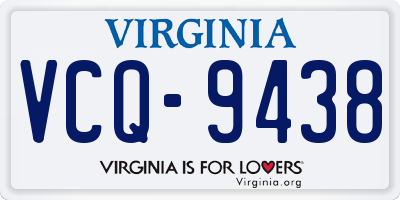 VA license plate VCQ9438