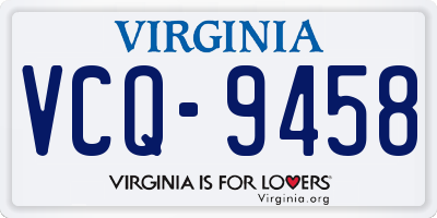 VA license plate VCQ9458