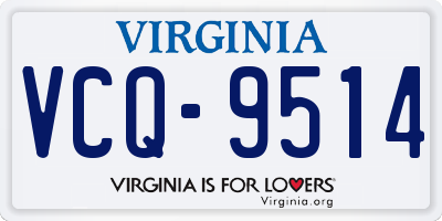 VA license plate VCQ9514
