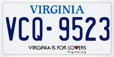 VA license plate VCQ9523