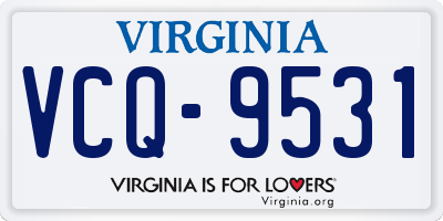 VA license plate VCQ9531