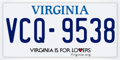 VA license plate VCQ9538