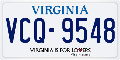 VA license plate VCQ9548