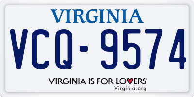 VA license plate VCQ9574