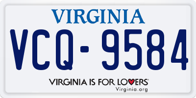 VA license plate VCQ9584