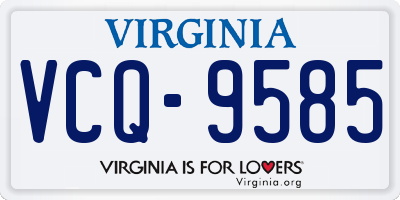 VA license plate VCQ9585