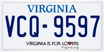 VA license plate VCQ9597