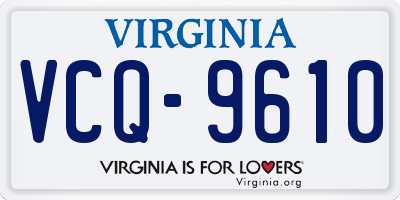 VA license plate VCQ9610