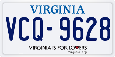 VA license plate VCQ9628