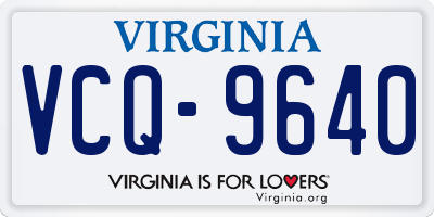 VA license plate VCQ9640