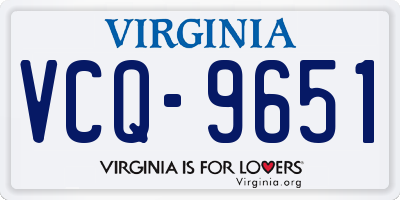 VA license plate VCQ9651