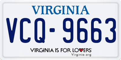 VA license plate VCQ9663