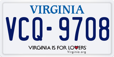 VA license plate VCQ9708