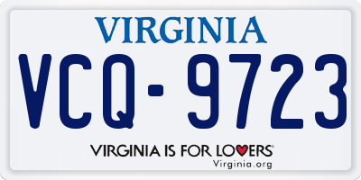 VA license plate VCQ9723