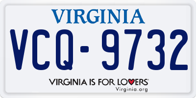 VA license plate VCQ9732