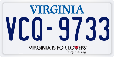 VA license plate VCQ9733