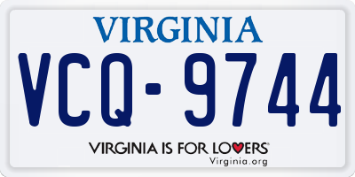 VA license plate VCQ9744
