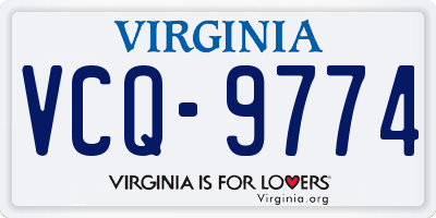 VA license plate VCQ9774