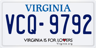VA license plate VCQ9792