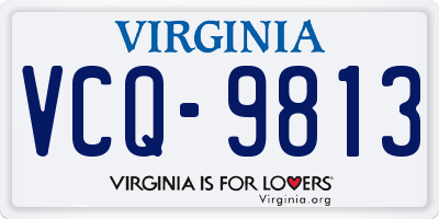 VA license plate VCQ9813