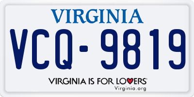 VA license plate VCQ9819