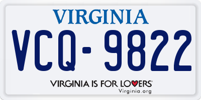 VA license plate VCQ9822