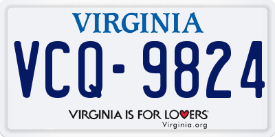 VA license plate VCQ9824