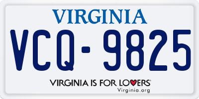 VA license plate VCQ9825