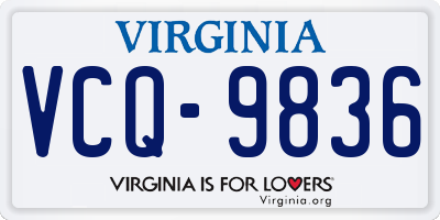 VA license plate VCQ9836