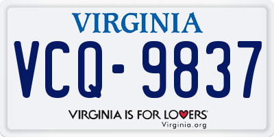 VA license plate VCQ9837