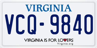 VA license plate VCQ9840