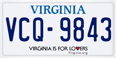 VA license plate VCQ9843